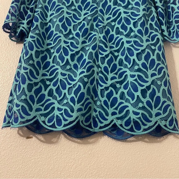 Lilly Pulitzer Devina Brewster Blue Light Flora Lace Shift Dress Size 6 - Picture 8 of 14